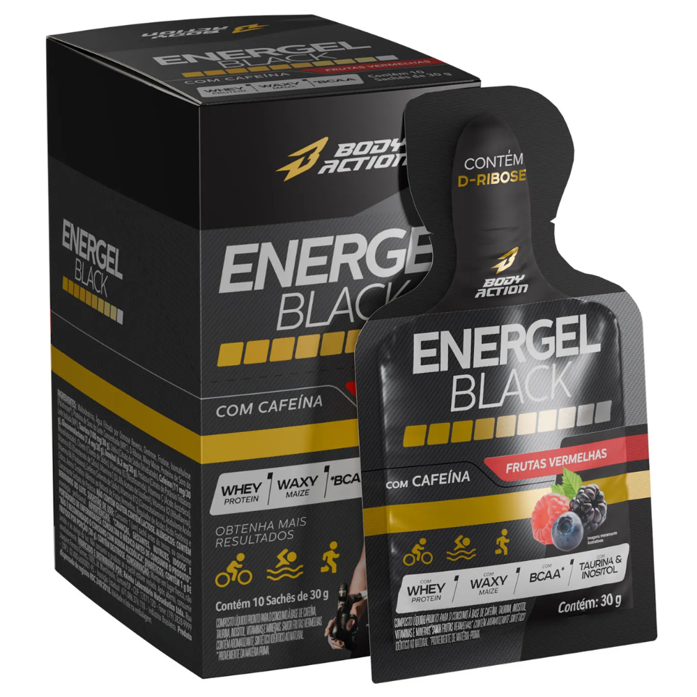 Energel Black 10x30g Frutas Vermelhas Body Action