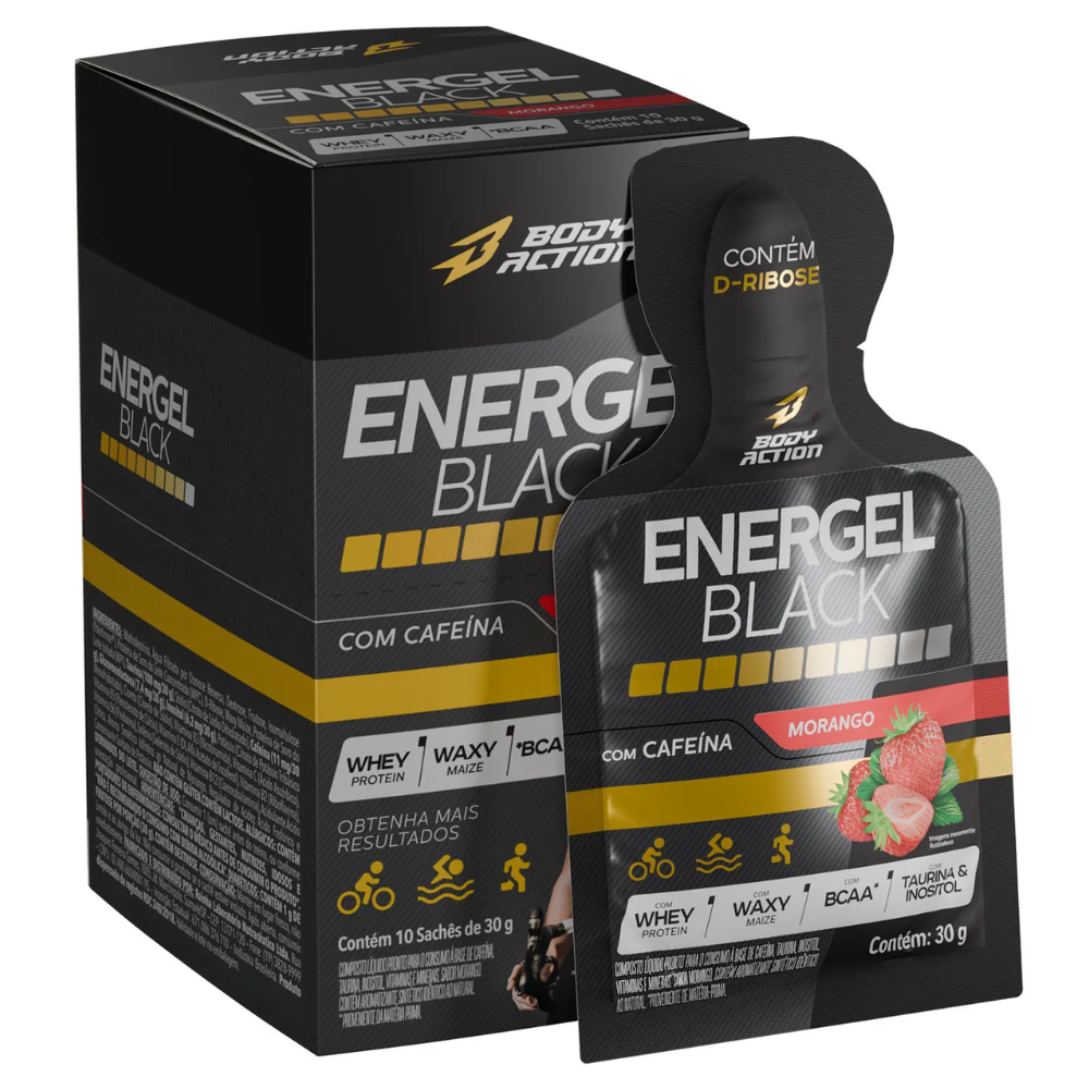 Energel Black 10x30g Morango Body Action