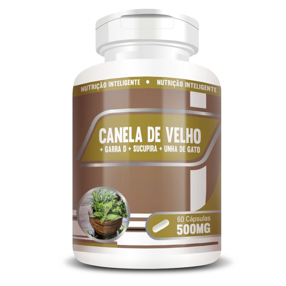 Canela de Velho Composta (Sucupira/Garra D/Unha de Gato) 500mg 60 cápsulas RN Suplementos