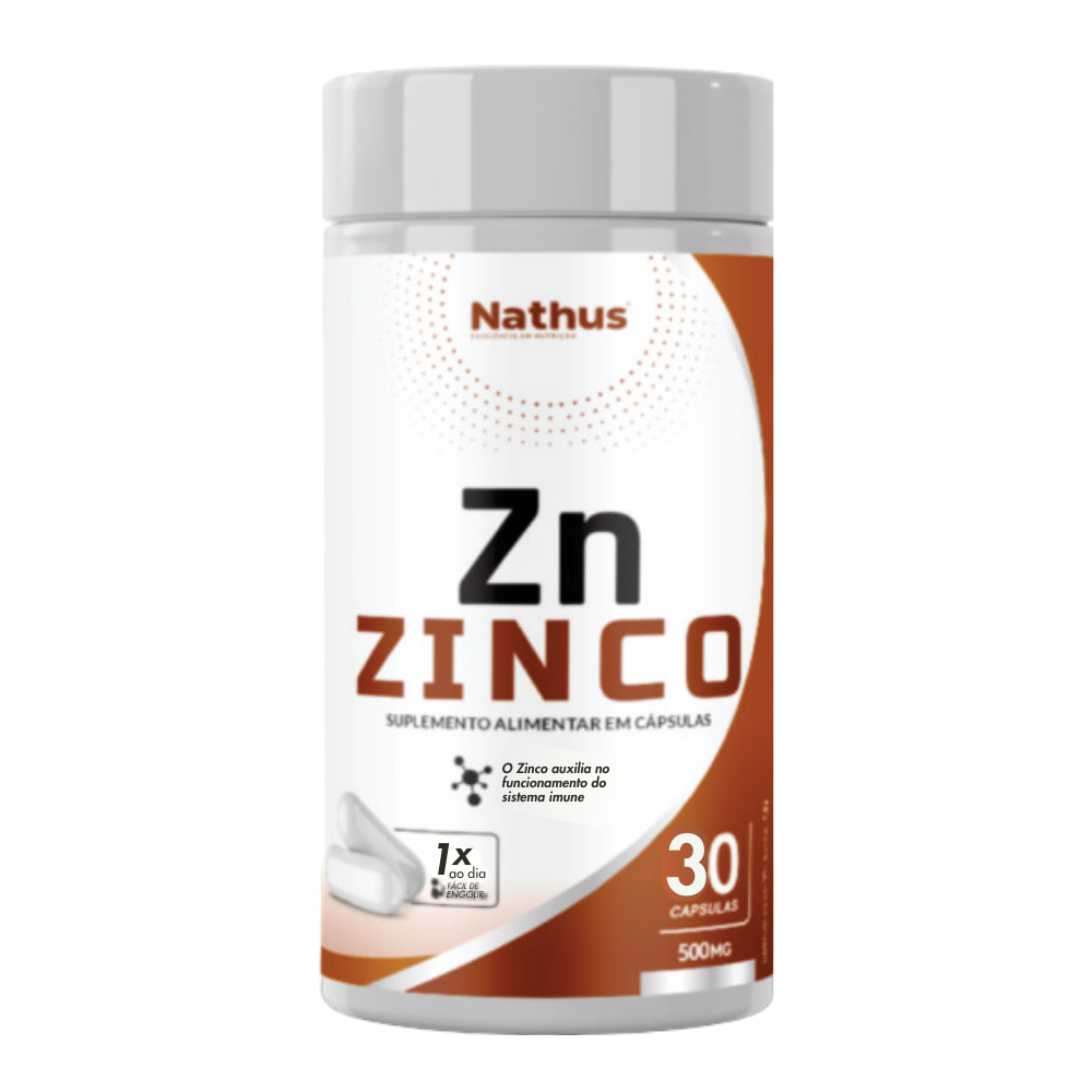 Zinco Quelato (29,59mg) 500mg 30 cápsulas Nathus