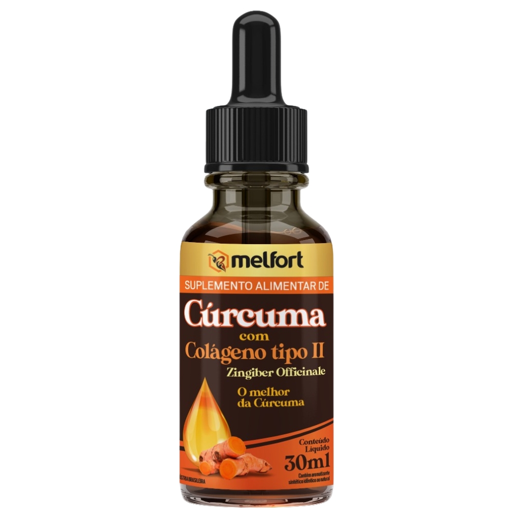 Curcuma em gotas com Colageno tipo II 30ml Melfort