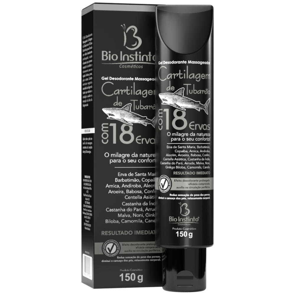 Gel Massageador Cartilagem de Tubarao com 18 Ervas 150g Bio Instinto