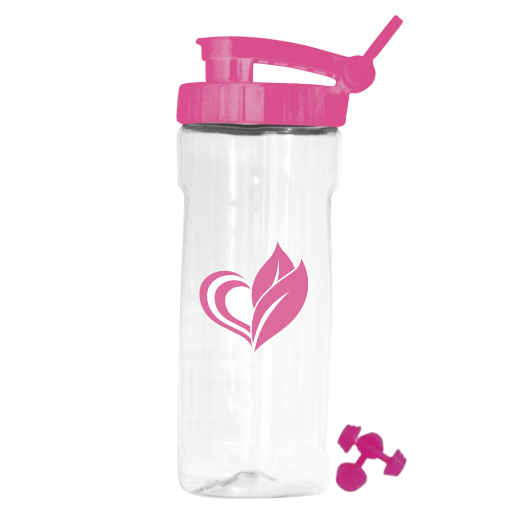 Coqueteleira Shaker Cristal 400ml Tampa Rosa Twist