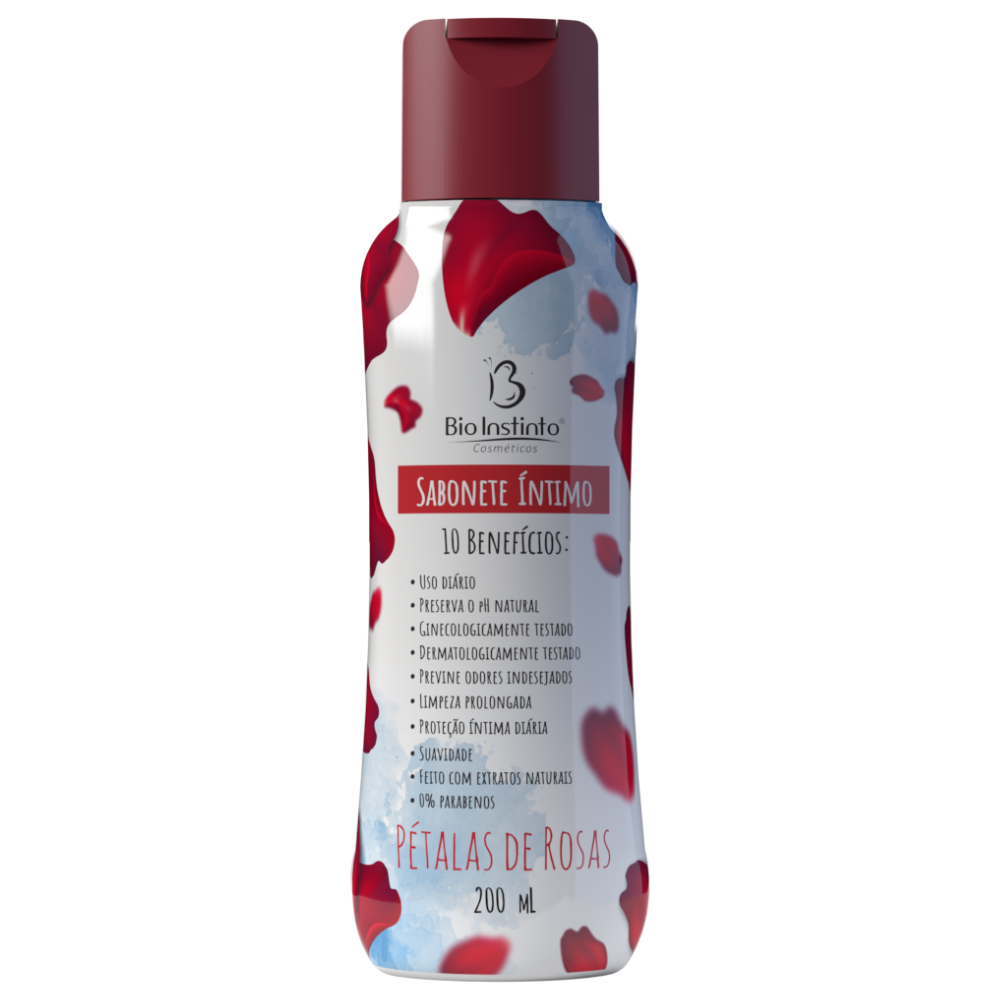 Sabonete Intimo Liquido Petalas de Rosas 200ml (Com Aroeira e Barbatimao) Bio Instinto