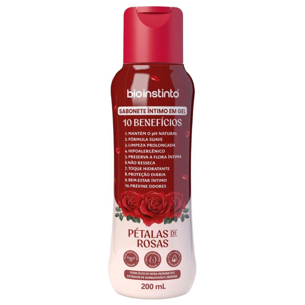 Sabonete Intimo Liquido Petalas de Rosas 200ml (Com Aroeira e Barbatimao) Bio Instinto