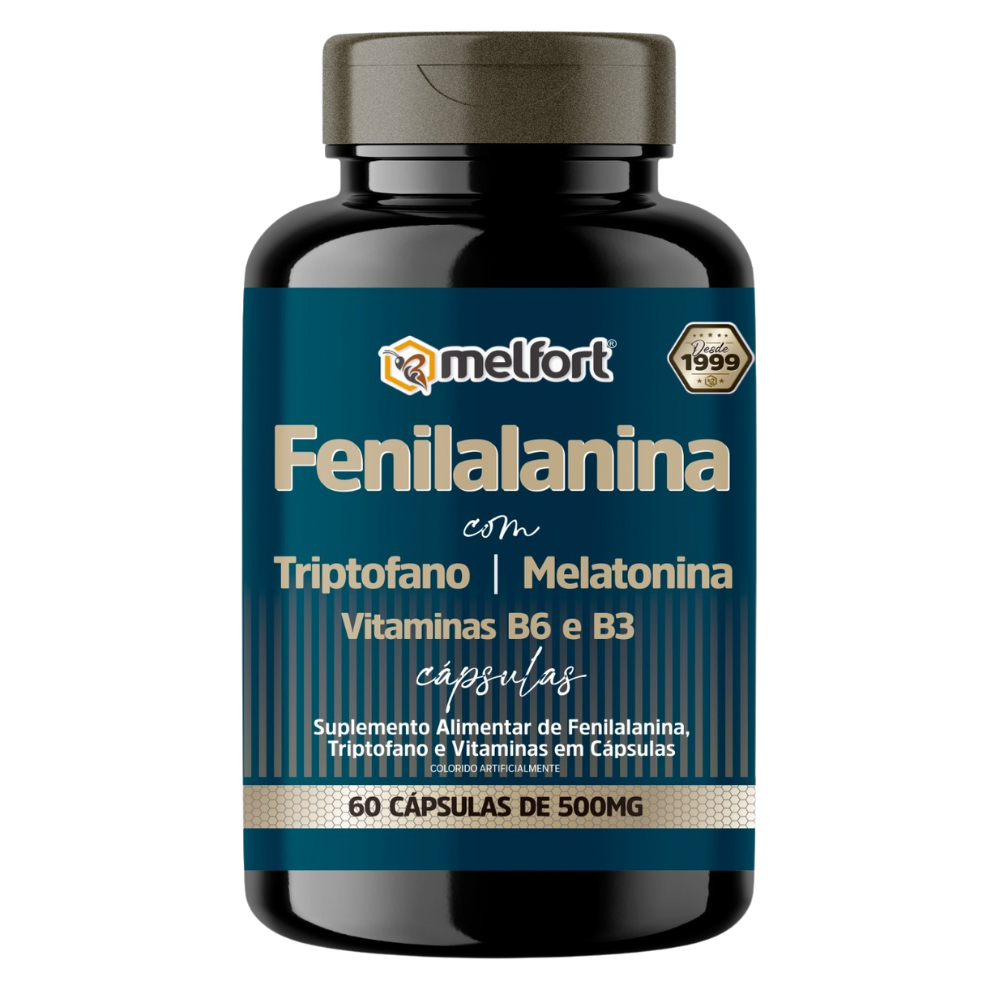 Fenilalanina com Triptofano e Melatonina (Ansioclin) 500mg 60 cápsulas Melfort