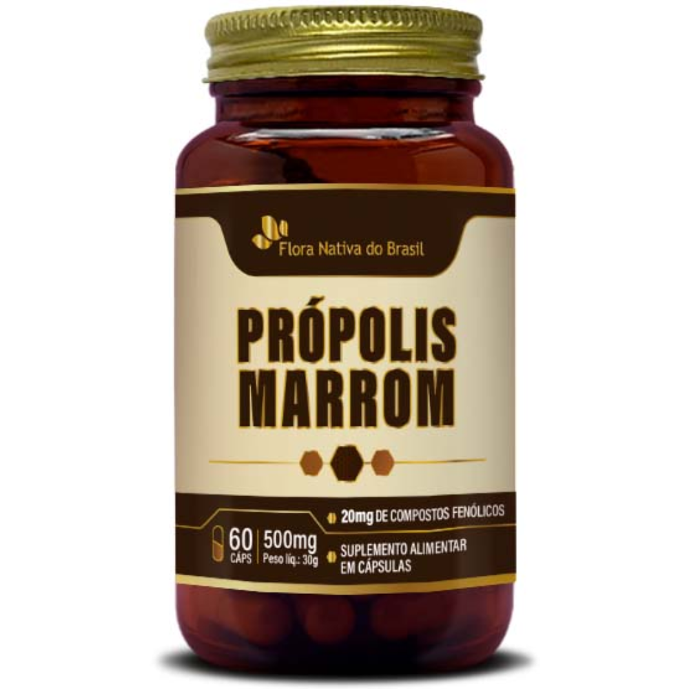 Extrato de Propolis Marrom 500mg 60 cápsulas Flora Nativa