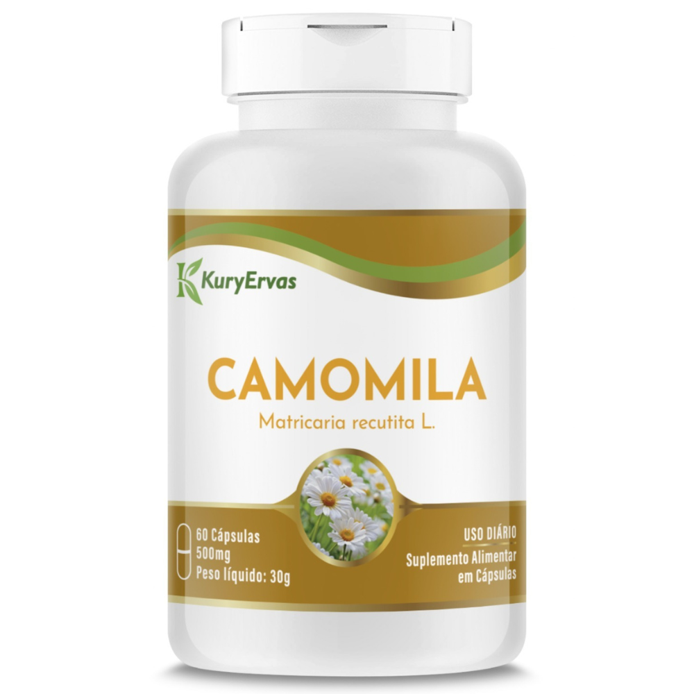 Camomila 500mg 60 cápsulas Kury Ervas