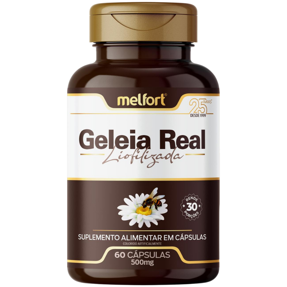 Geleia Real Liofilizada 500mg 60 cápsulas Melfort