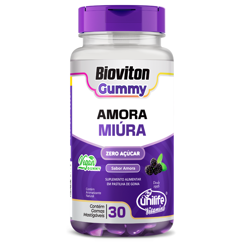 Amora Miura BioViton 2500mg 30 gomas Sabor Amora Unilife