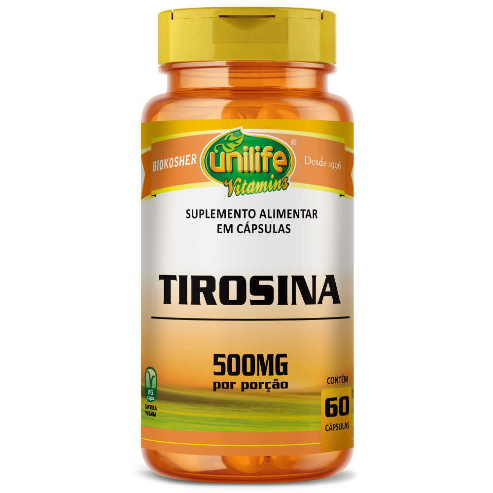 Tirosina 470mg 60 cápsulas Unilife