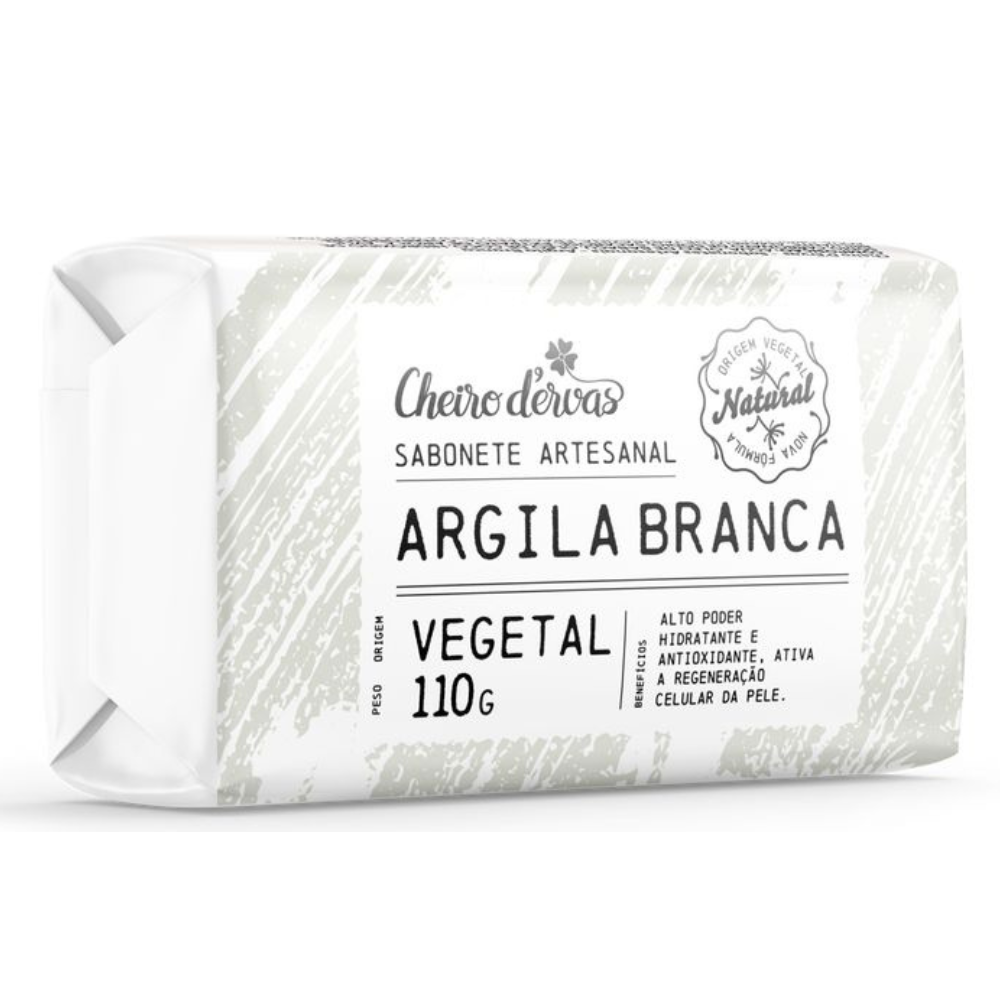 Sabonete Argila Branca Natural 110g Cheiro D'ervas
