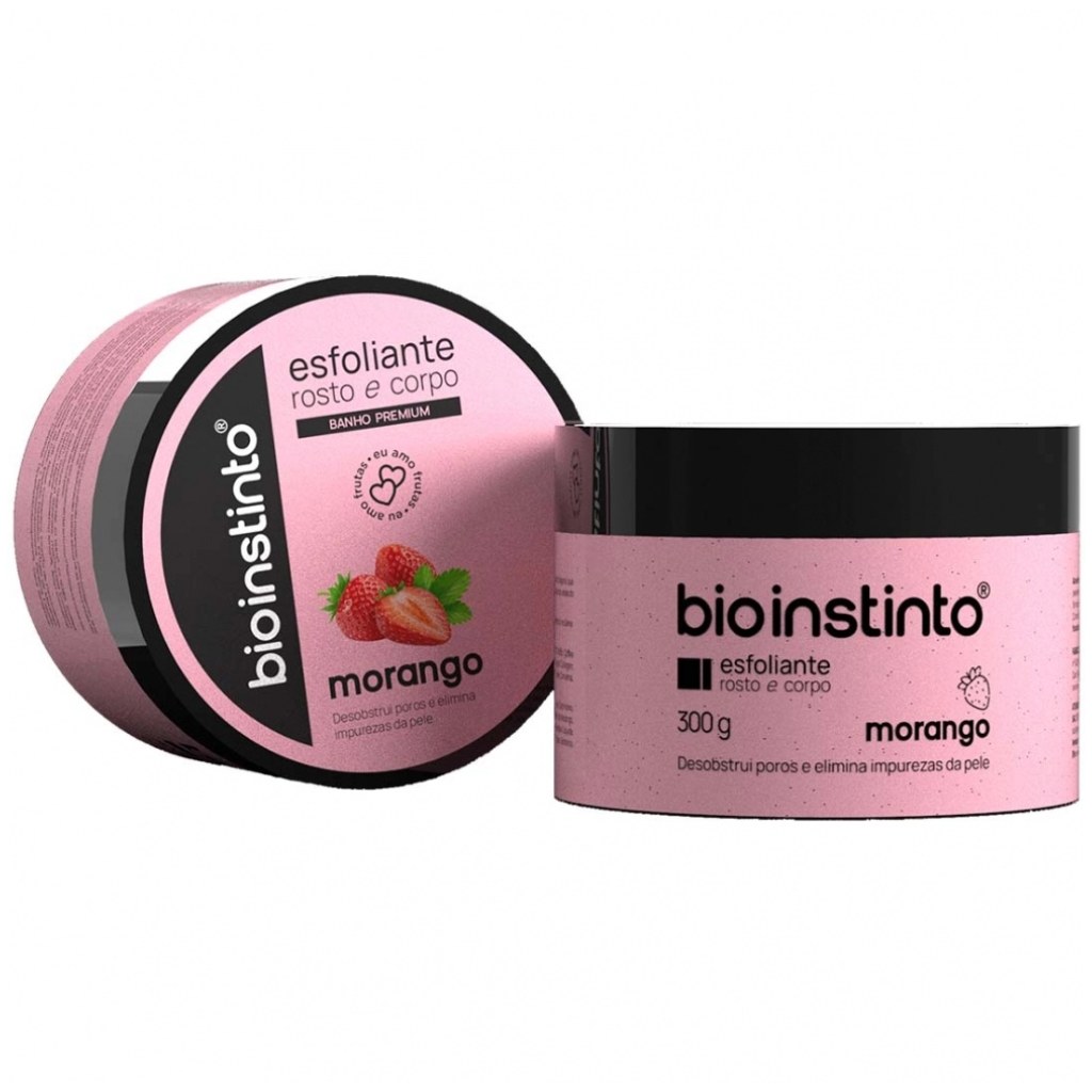 Esfoliante Pote Morango Rosto e Corpo 300g Bio Instinto