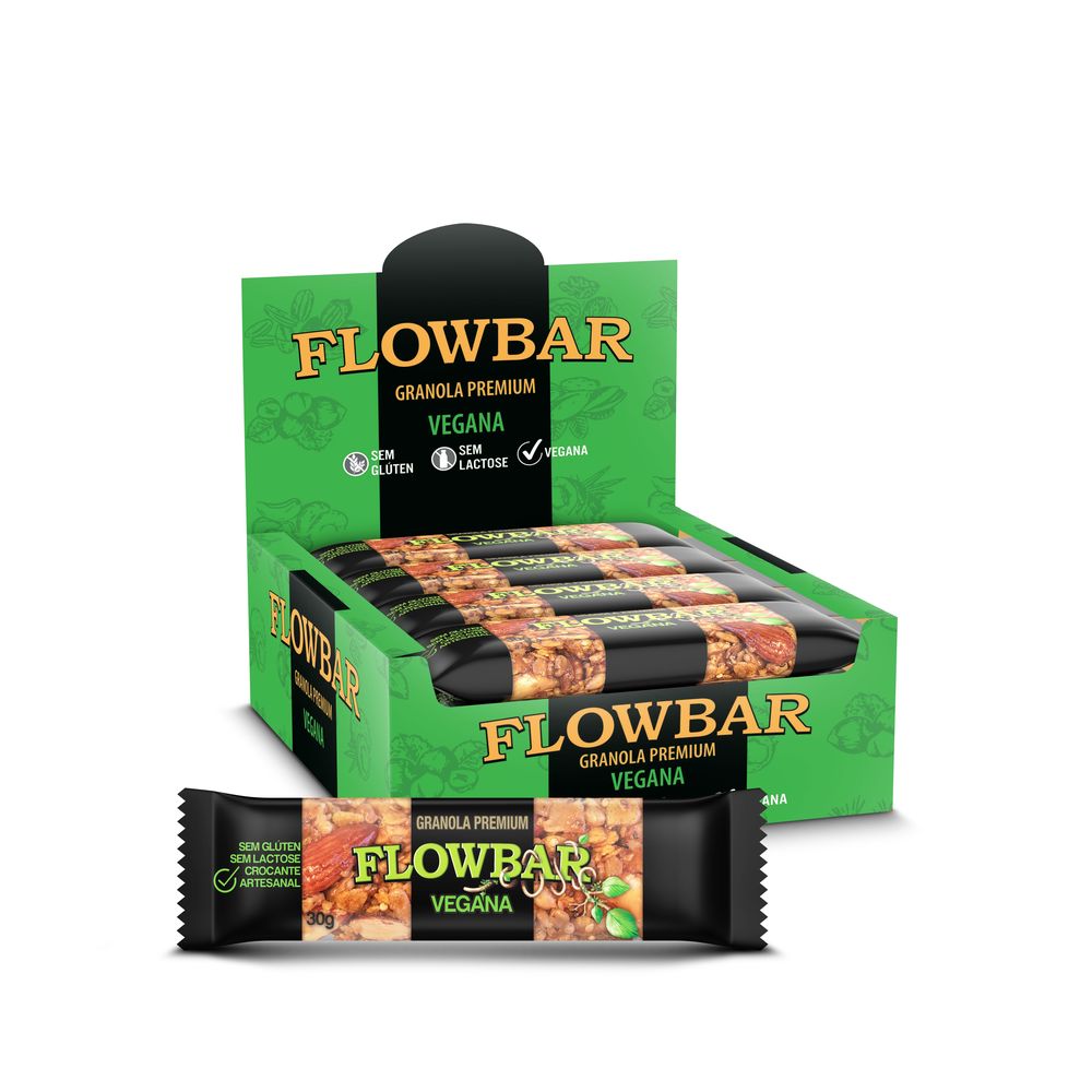 Barra de Granola Premium Vegana 12un/30g Flowbar