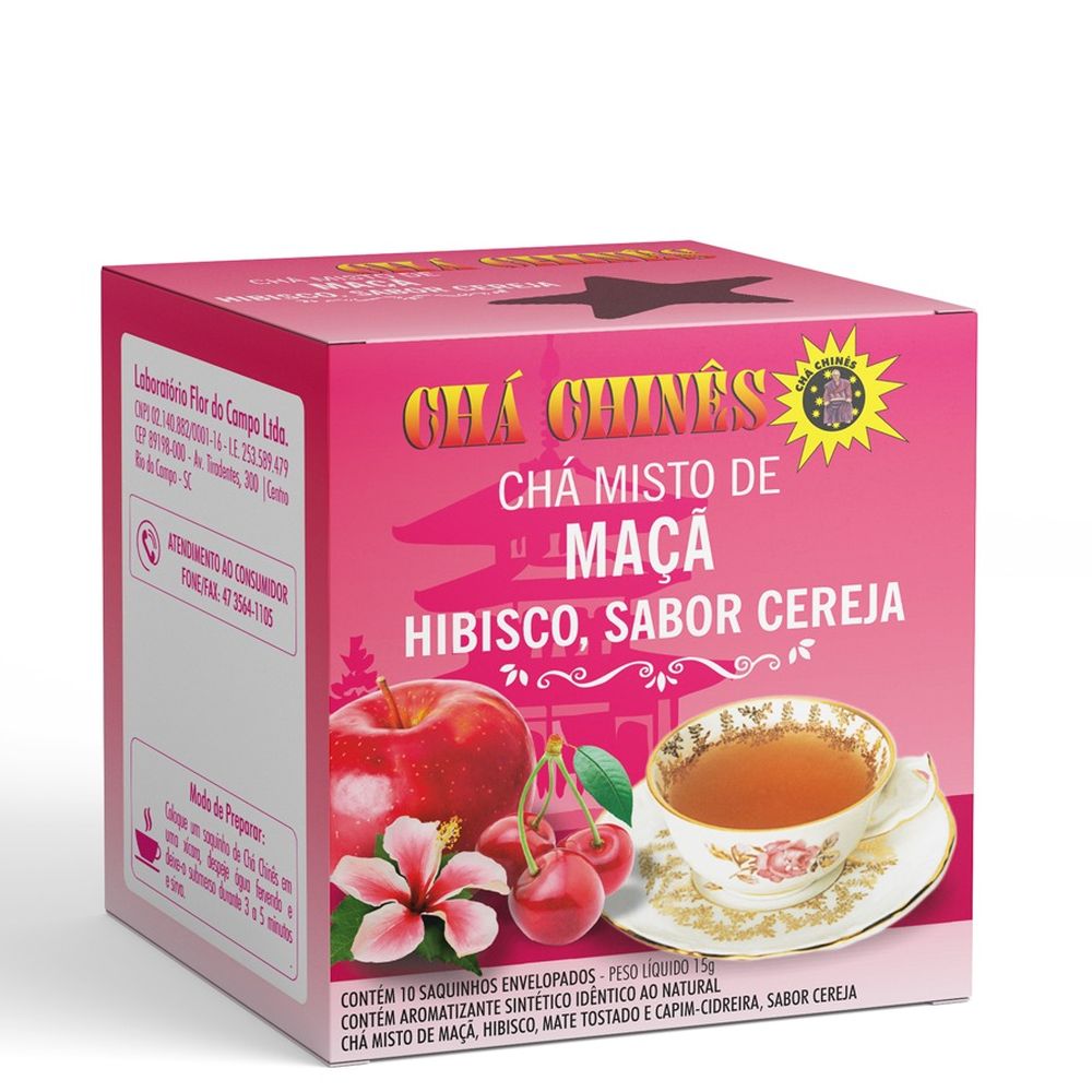 Cha Cereja, Maça e Hibisco 10g Cha Chines