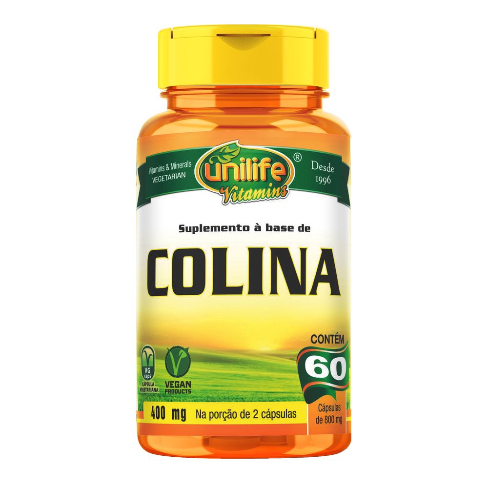 Colina 800mg 60 cápsulas Unilife