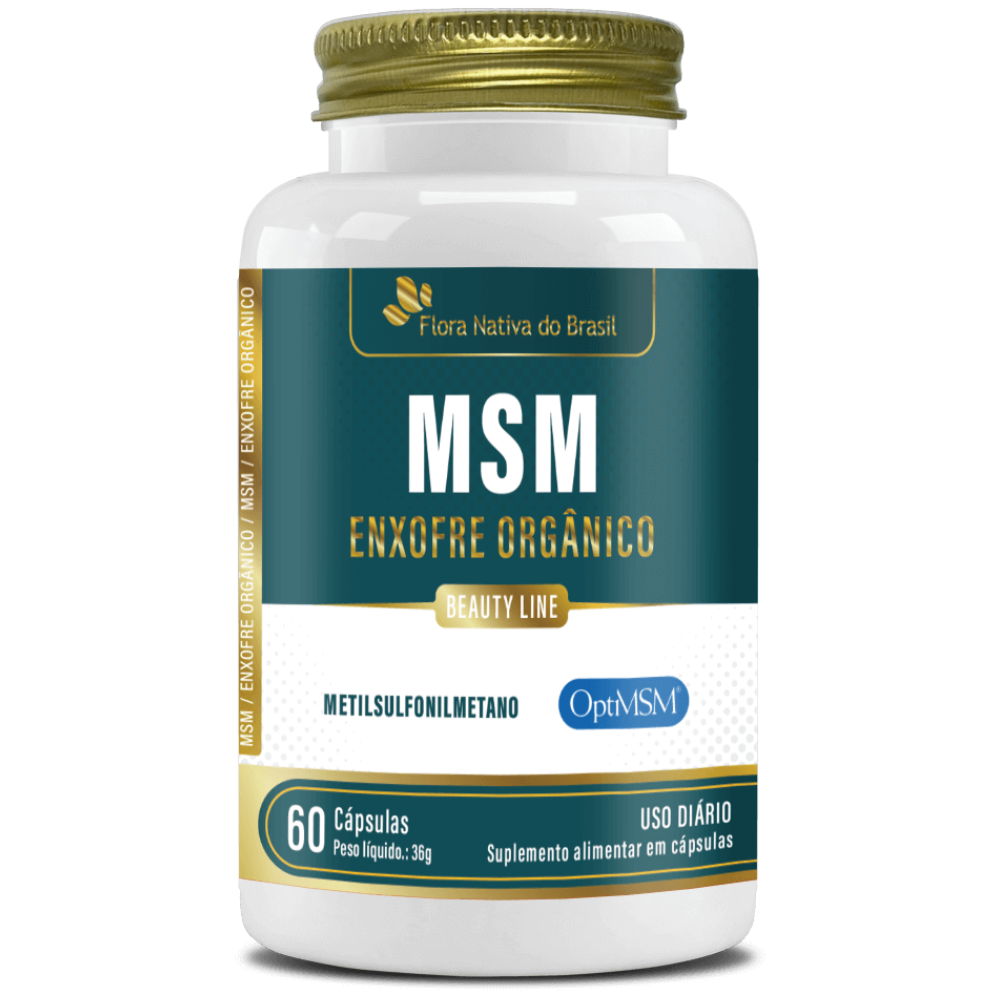 MSM Enxofre Organico 500mg 60 cápsulas Flora Nativa
