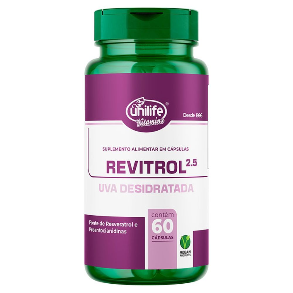 Revitrol - Uva Desidratada - 500mg 60 cápsulas Unilife